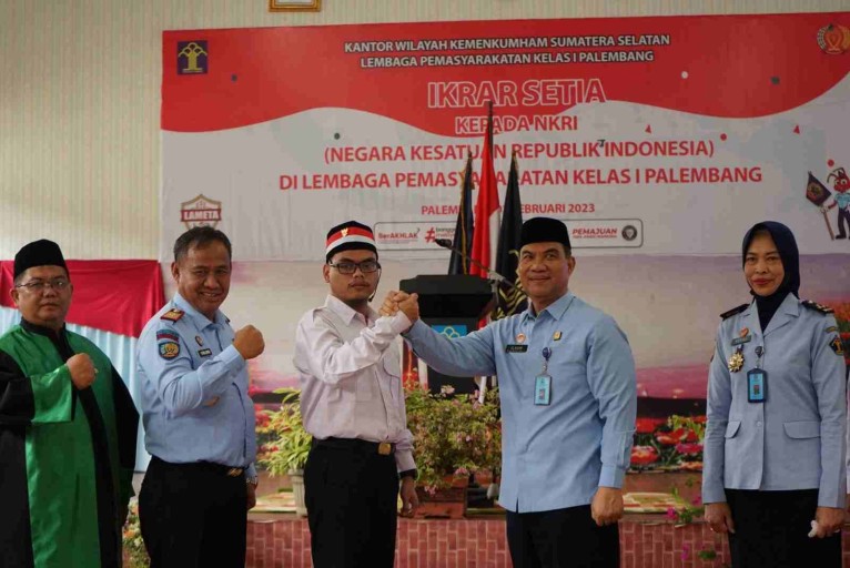 Narapidana Terorisme Lapas Kelas I Palembang Ikrar Setia NKRI