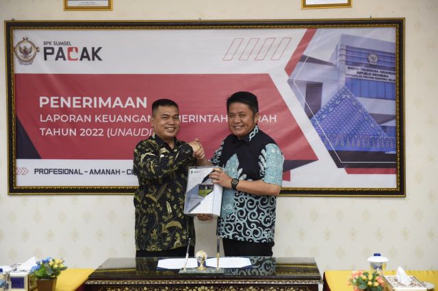 Penyerahan Laporan Keuangan APBD TA 2022 Kepada BPK RI Perwakilan Sumsel