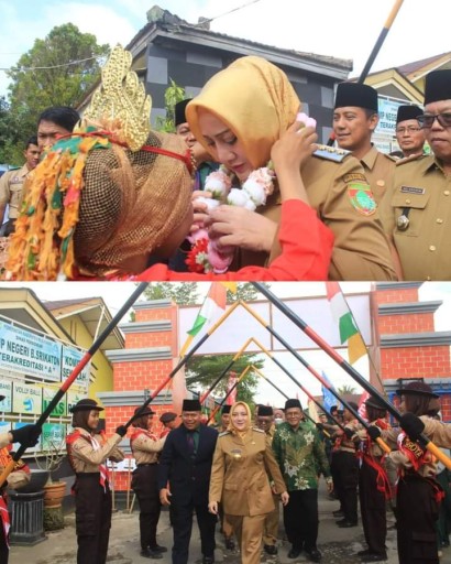 Bupati Musi Rawas Lepas Siswa SMP B Srikaton dengan Serahkan Bantuan Seragam Sekolah Gratis