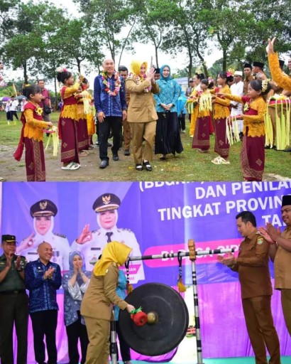 Bupati Musi Rawas Pimpin Pencanangan Bulan Bhakti Gotong Royong Masyarakat dan Penilaian Lomba Desa