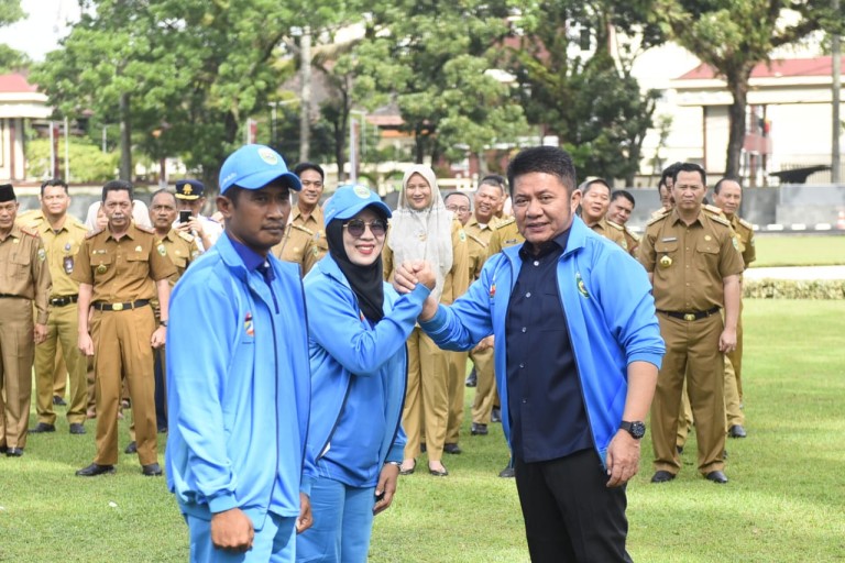 Gubernur Motivasi Semangat 138 Kontingen Pornas Korpri Sumsel yang Akan Berlaga di  Kota Semarang