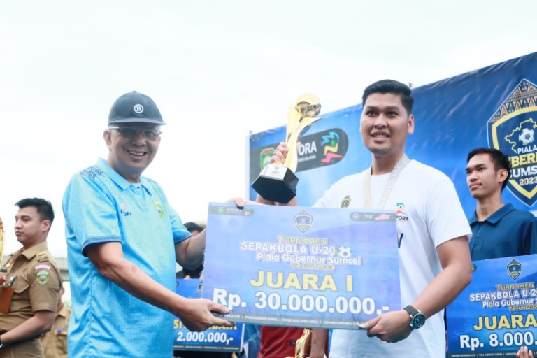 Wagub Mawardi Yahya Seara Resmi Tutup Turnamen Sepakbola U-20 Piala Gubernur Sumsel Tahun 2023