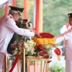 Upacara Penurunan Bendera HUT RI Dimeriahkan Marching Band dan Paduan Suara