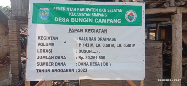 Berikan Klarifikasi Lokasi Proyek Saluran Dranase di Dusun 5, Kades: Kemungkinan Kemarin Sempat Terhapus oleh Bocil