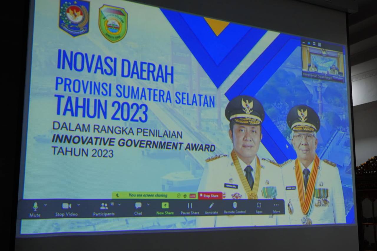 Dua Inovasi Pemprov Sumsel Mendapat Respon Positif dari Tim Penilai IGA Award 2023 