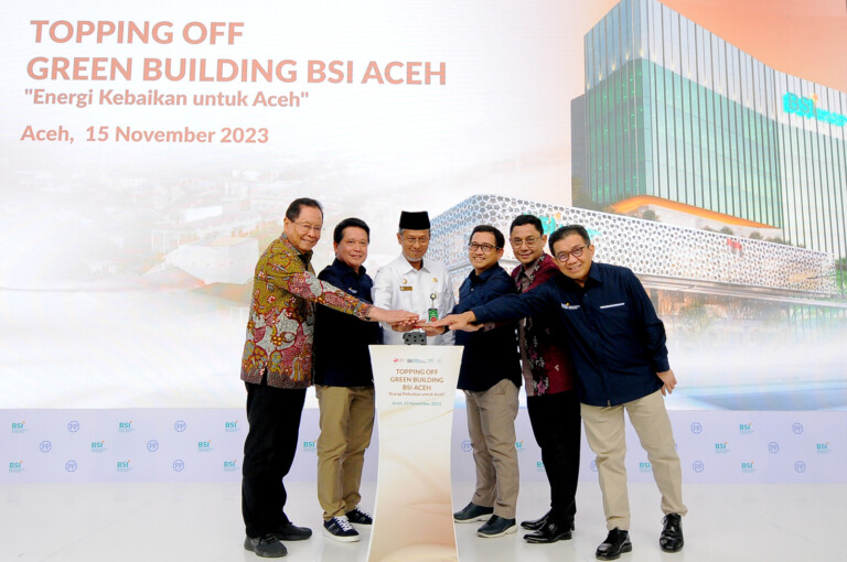 Topping Off Green Building BSI di Aceh Rampung & Akan diresmikan Awal Tahun 2024