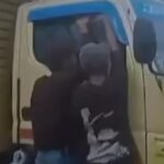 Viral Video Dua Orang Pemalakan Sopir Mobil Truk Box Warna Kuning di Kawasan Macan Lindungan Palembang