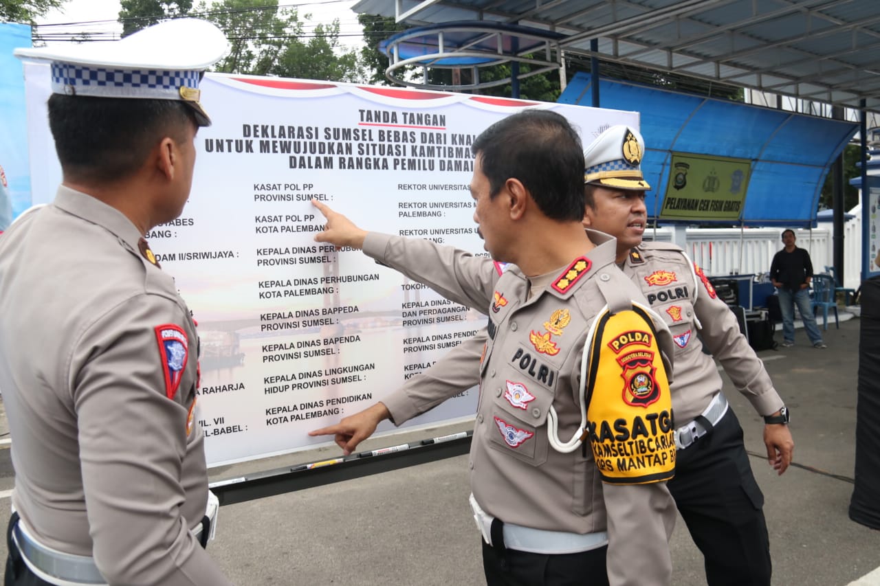 Agar Kondusif, Kepolisian Polda Sumsel Gelar Apel Deklarasi Zero Knalpot Brong