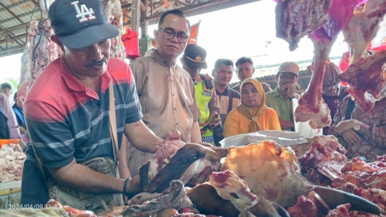 Pj Bupati Banyuasin Sidak Beberapa Pasar Kecamatan Di Kabupaten Banyuasin Menjelang Hari Raya Idul Fitri 1445 H