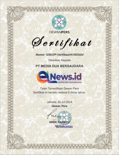 Media Online elnews.id Resmi Terverifikasi Administratif dan Faktual dari Dewan Pers