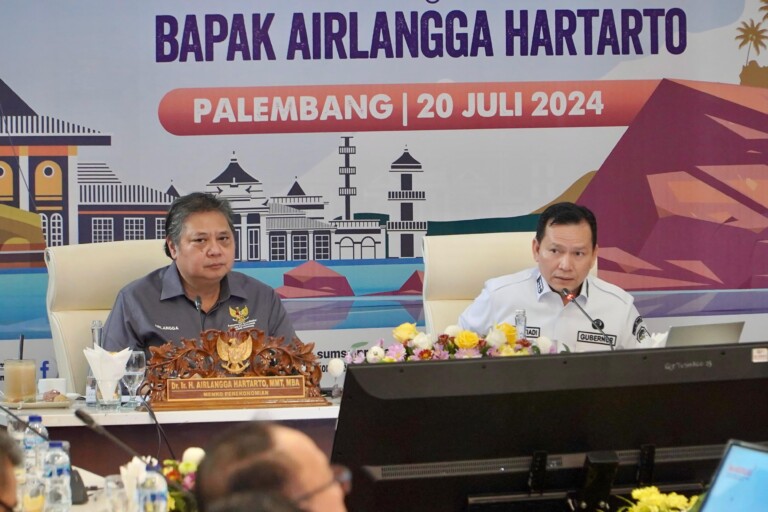 Airlangga Puji Pertumbuhan Ekonomi  Sumsel